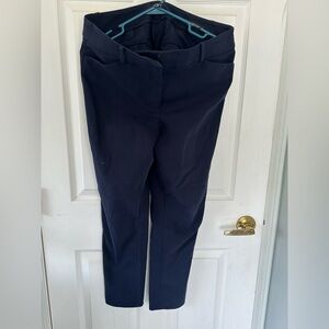 Blue Dress Pants with Elastic Waistband and Relaxed Fit